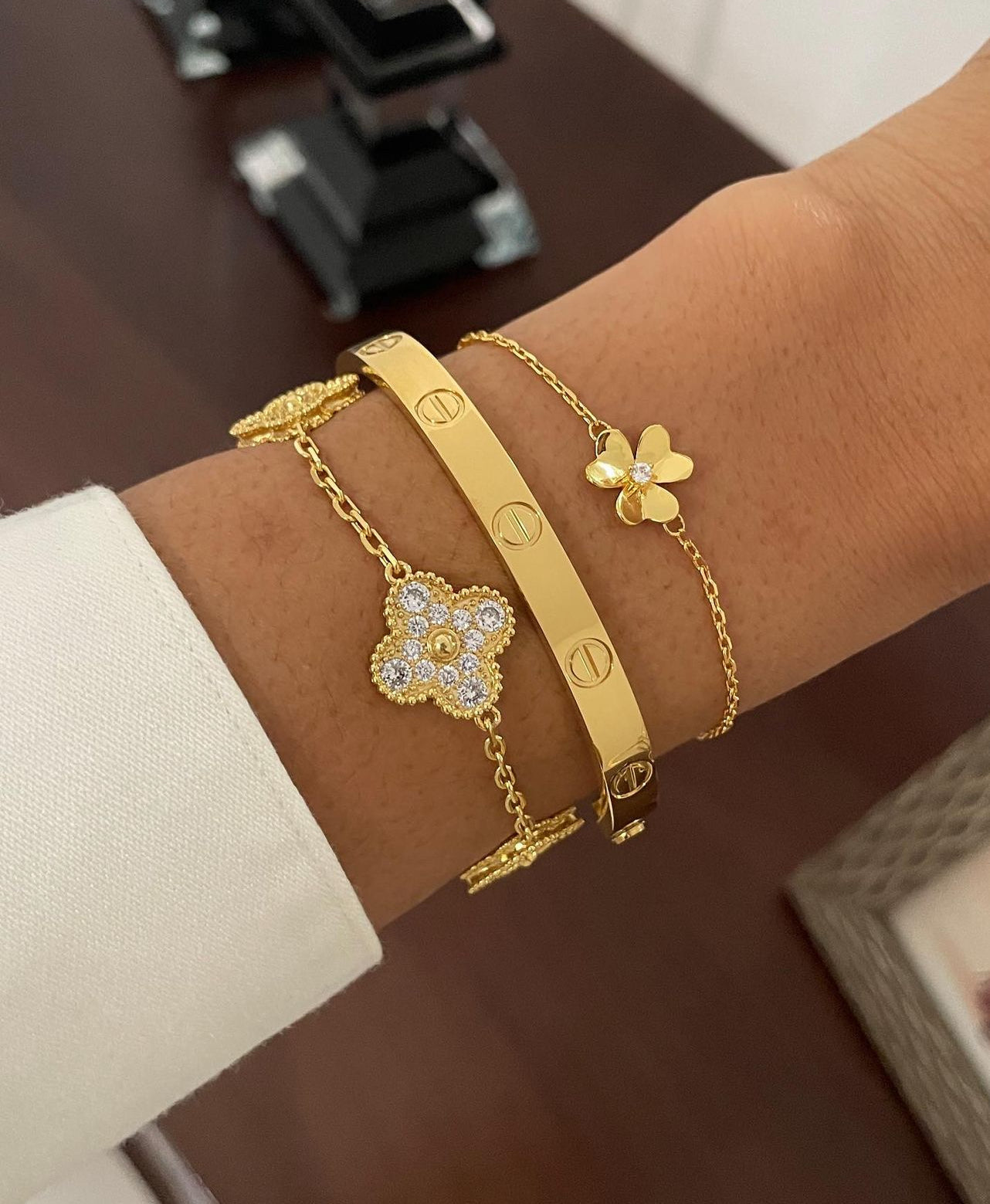 Full Diamanté Gold Lindsay Bracelet