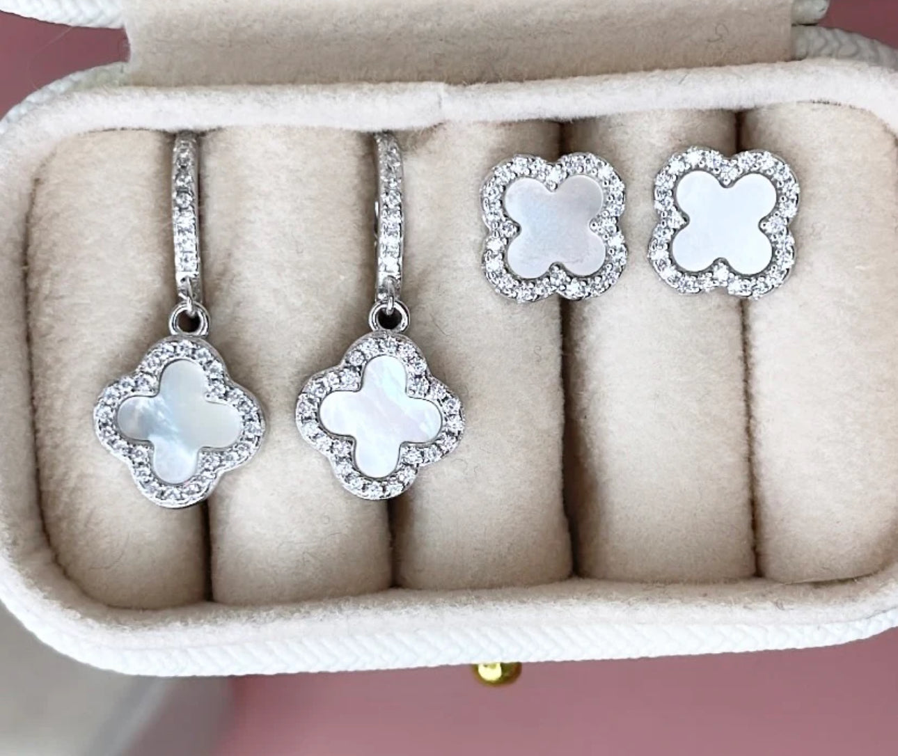 Mina Sterling Silver Diamanté Earrings