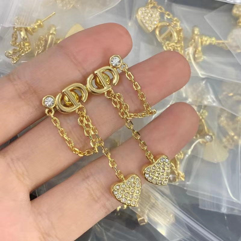 Dahlia Heart Diamanté Earrings