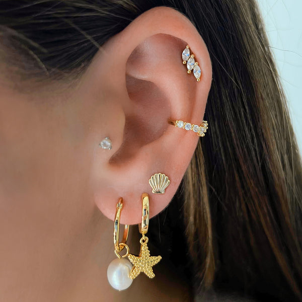 Starfish Hoop Earrings (gold & silver)