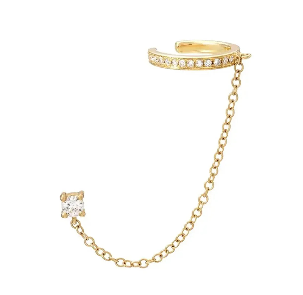 Crystale Ear Cuff & Chain Stud