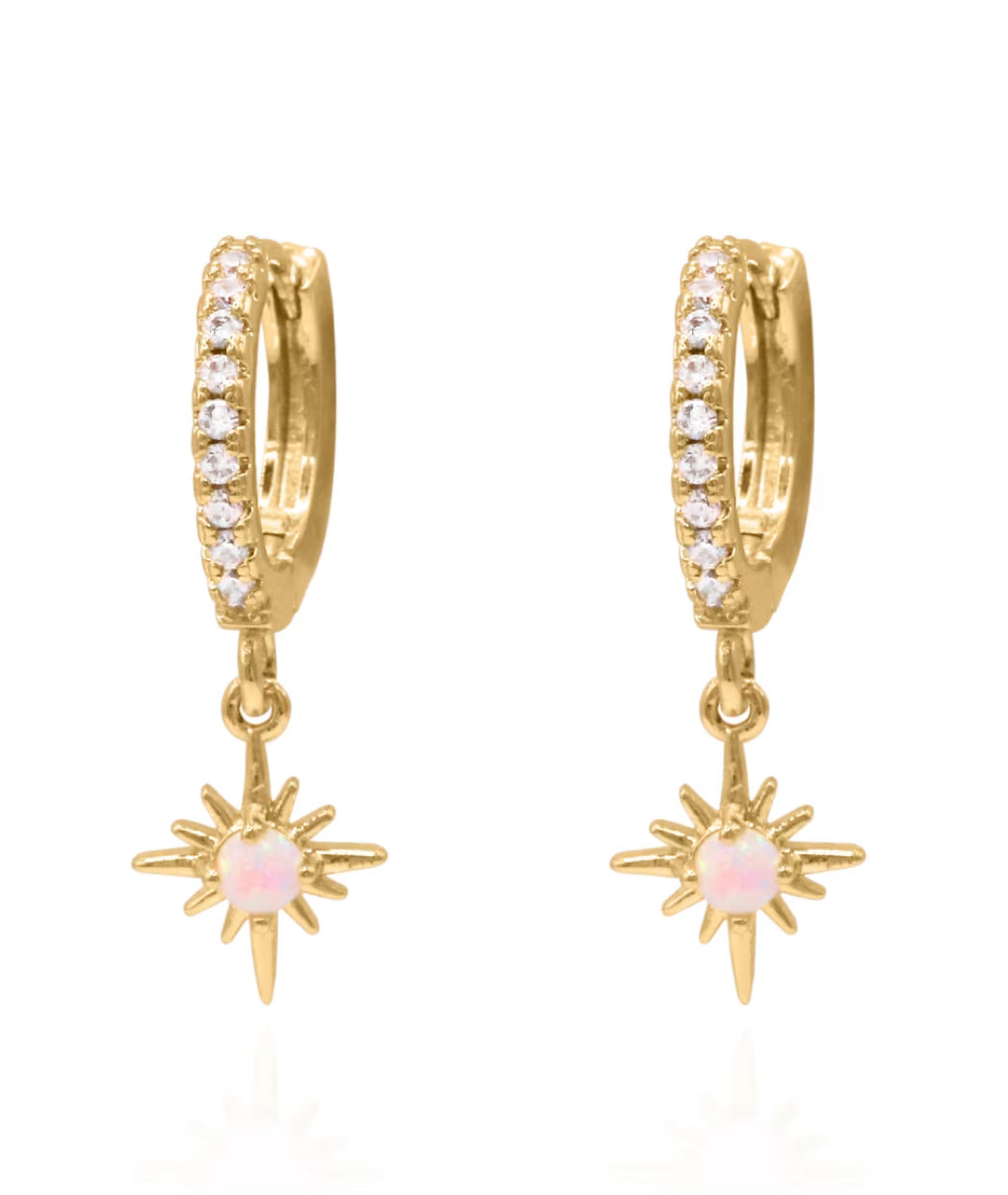 Anika 18K Gold Star Hoops