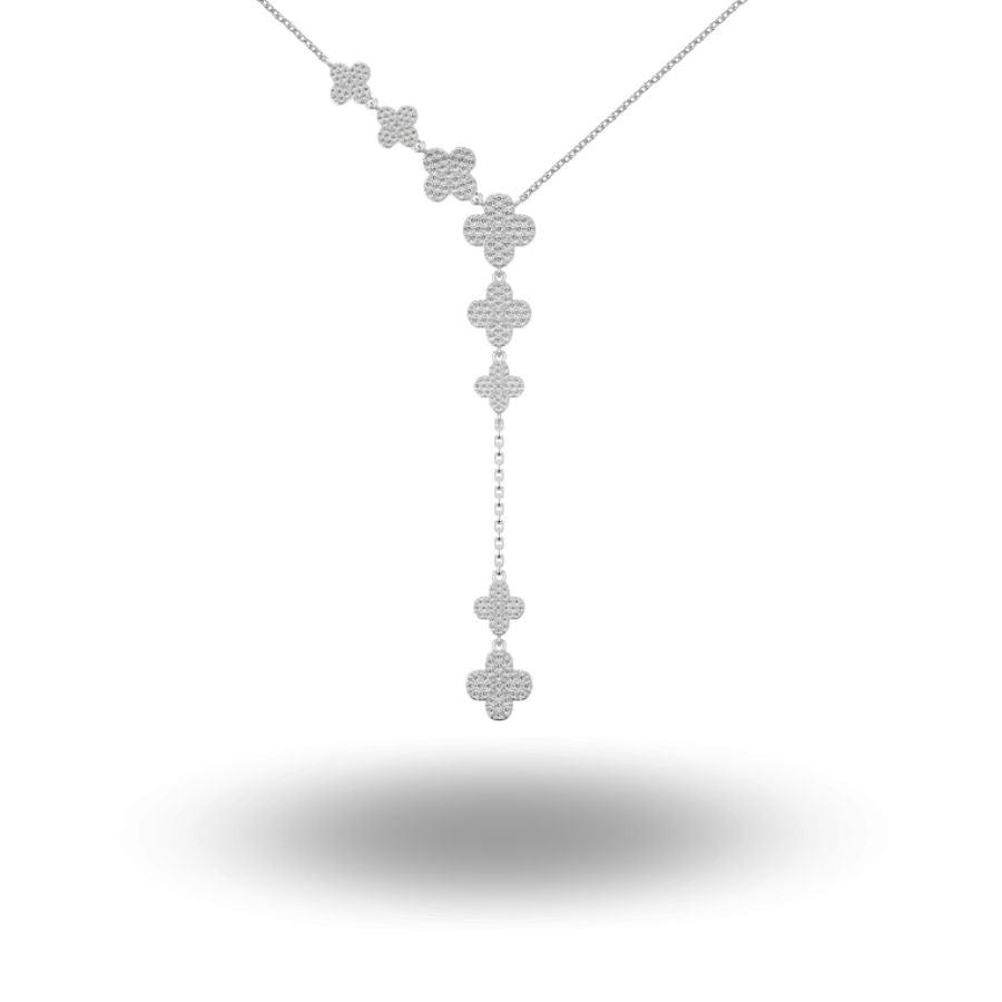 Yasmin Diamanté Clover Drop Necklace