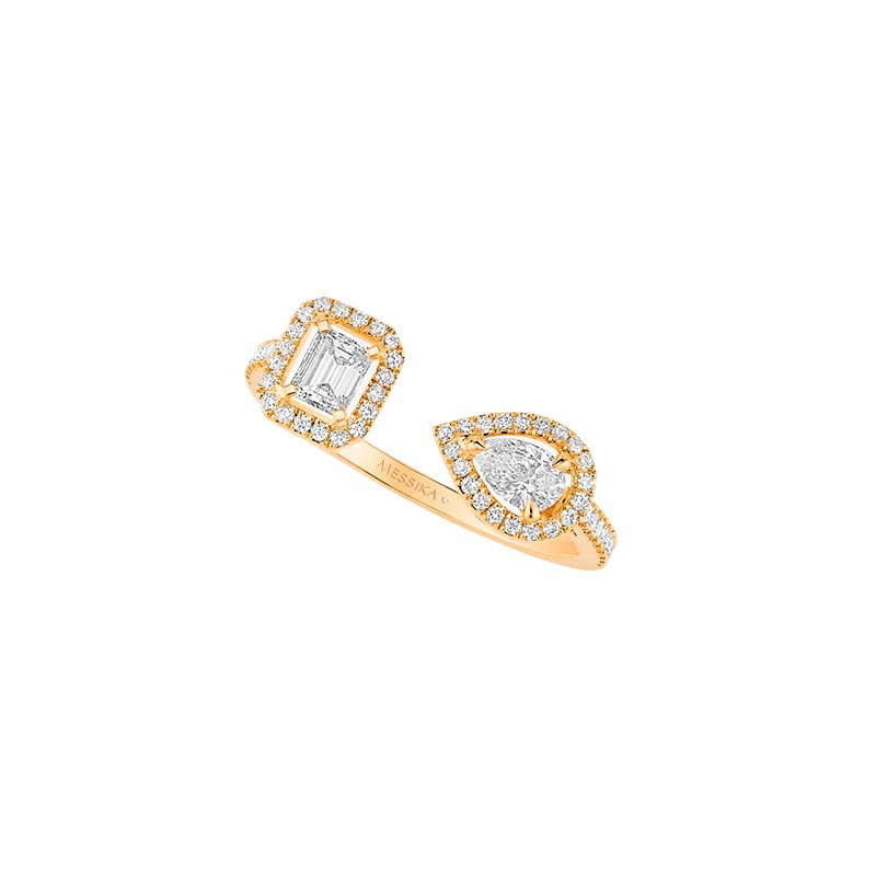 Twin Diamanté Ring (in silver & gold)