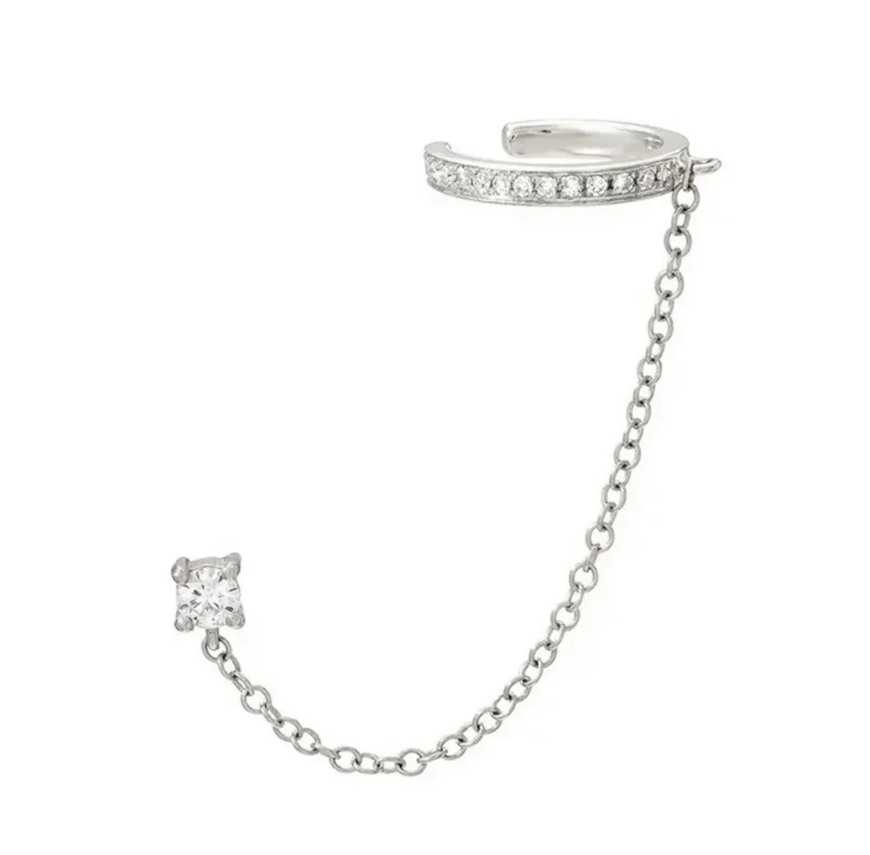 Crystale Ear Cuff & Chain Stud