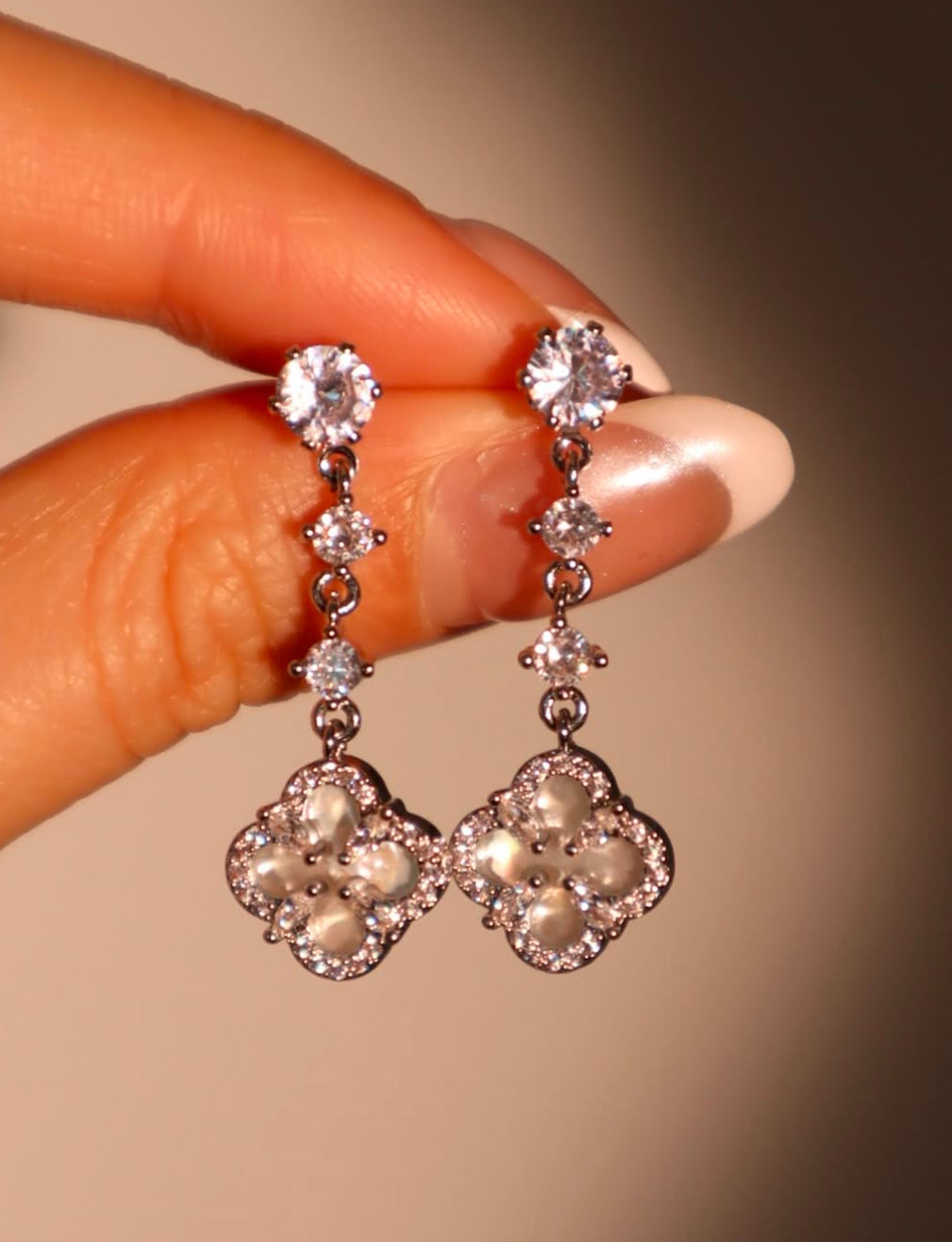 Celia Diamanté Pearls Earrings