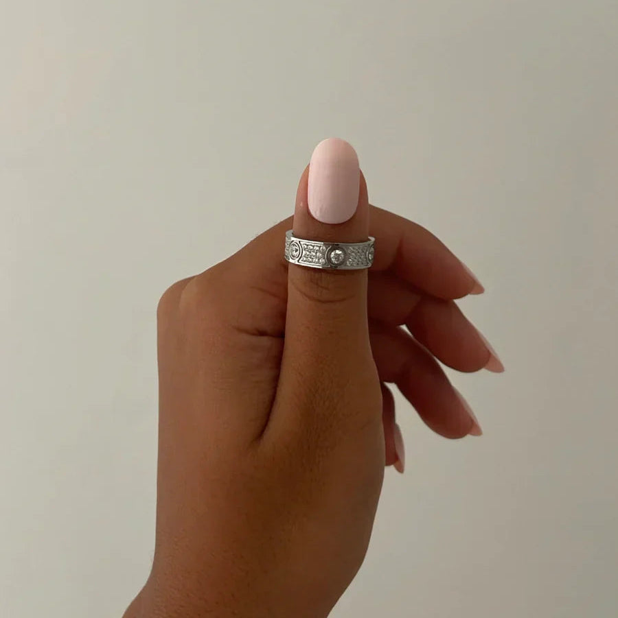 Silver Rhinestone Ring