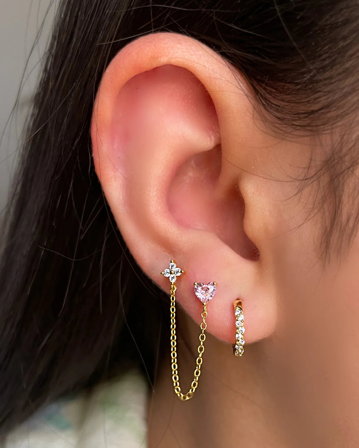 Gold Layered Chain Studs