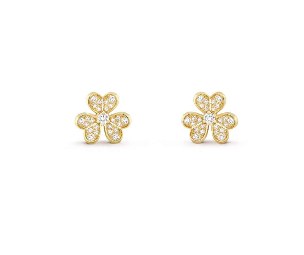 Lindsay Floral Diamanté Earrings (in gold & silver)