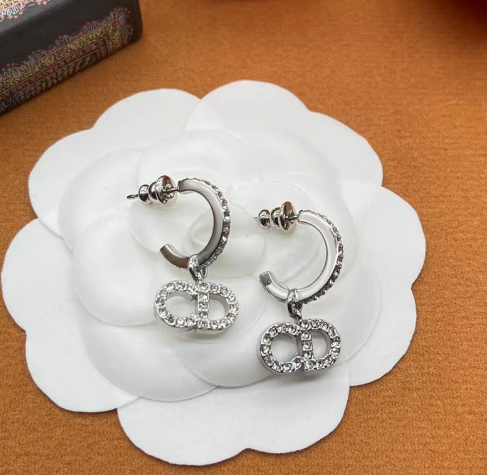 Dahlia Crystallised Earrings (gold & silver)