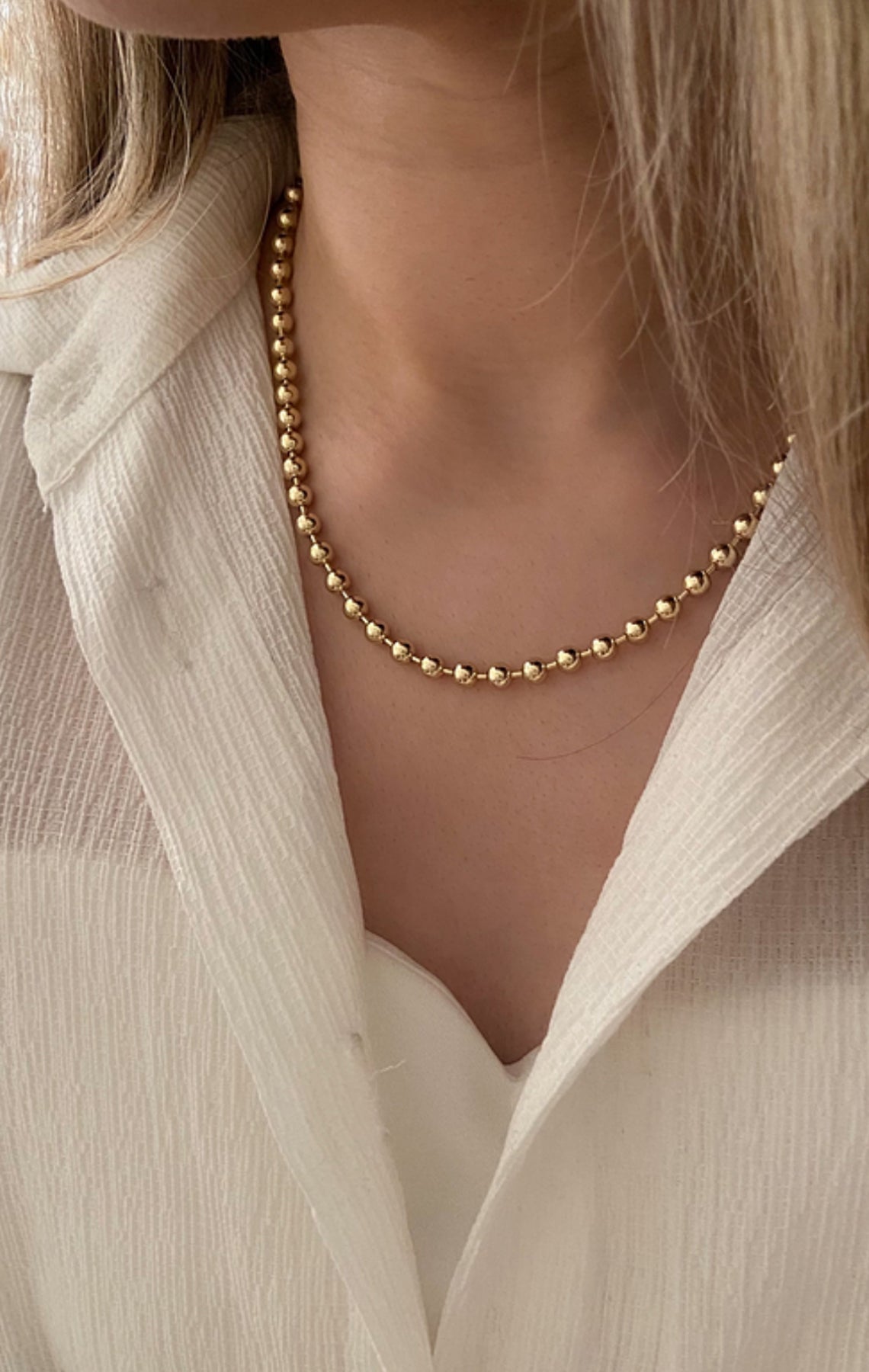Fia Gold Pearl Chain Necklace