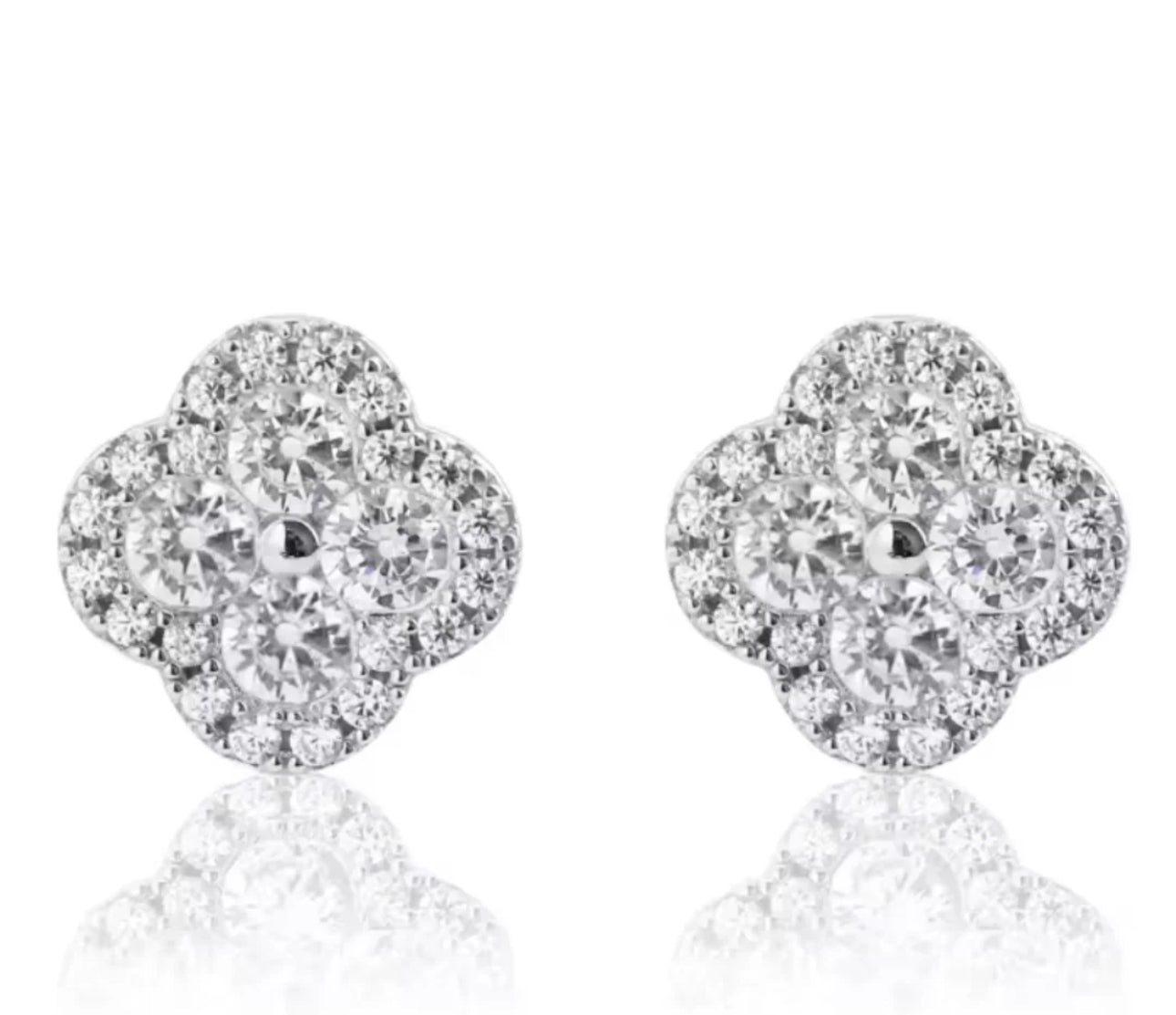 Mina Full Diamanté Earrings (gold & silver)