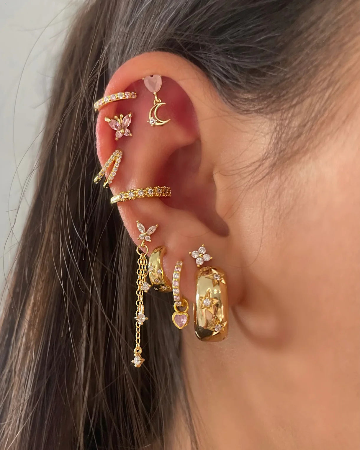 Butterfly Chain Studs