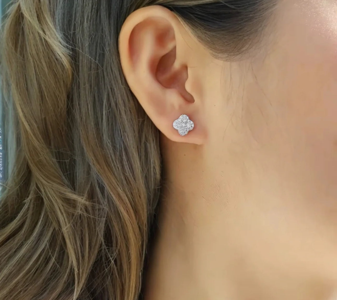 Mina Full Diamanté Earrings (gold & silver)