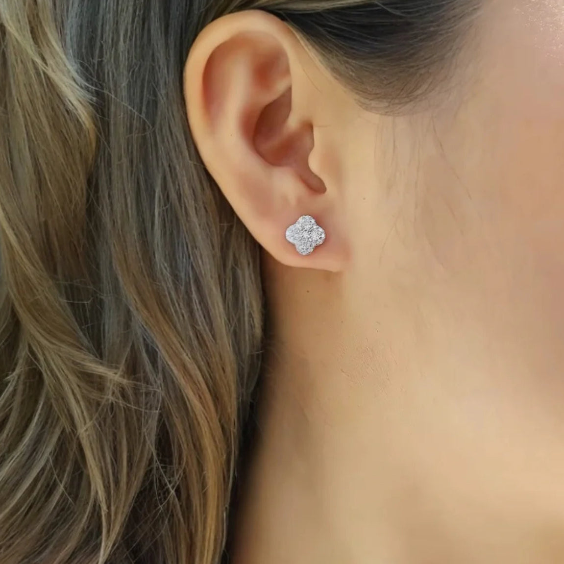 Mina Full Diamanté Earrings (in gold & silver)