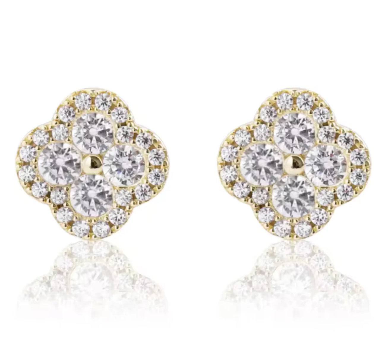 Mina Full Diamanté Earrings (gold & silver)