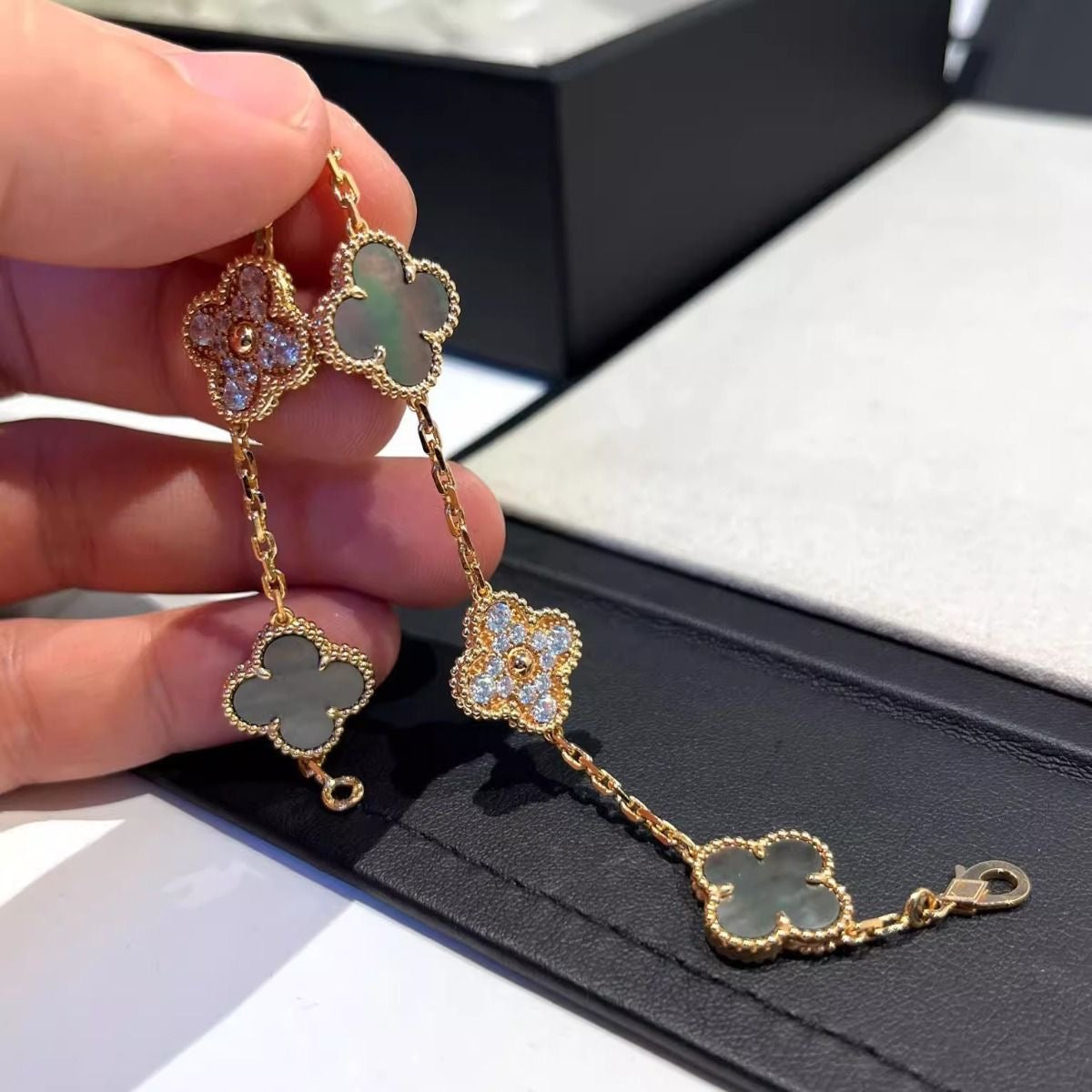 Black Lindsay Bracelet (gold & silver)