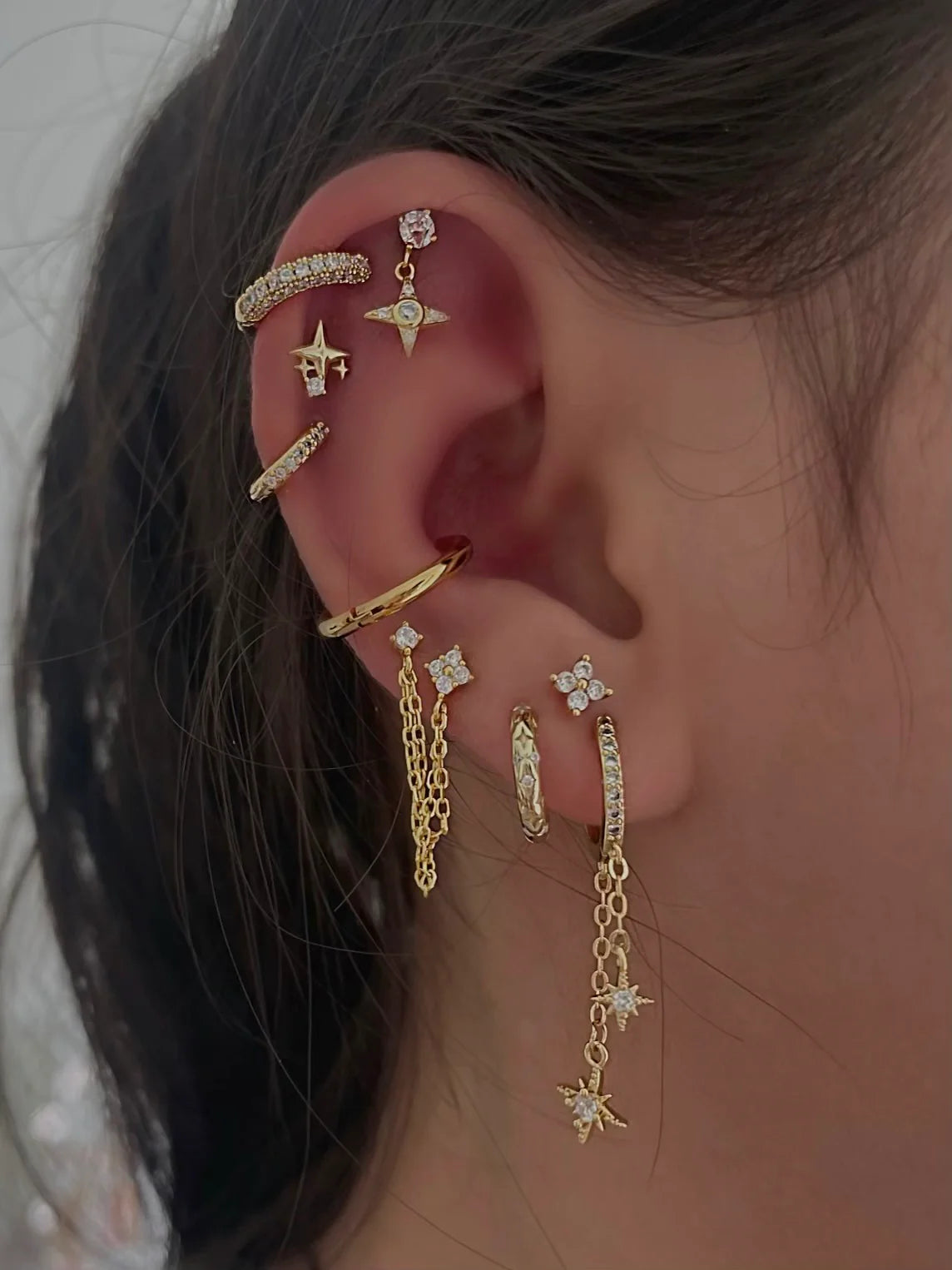Gold Layered Chain Studs