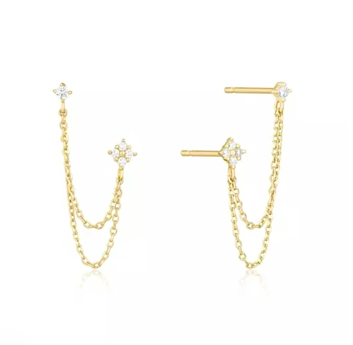 Gold Layered Chain Studs