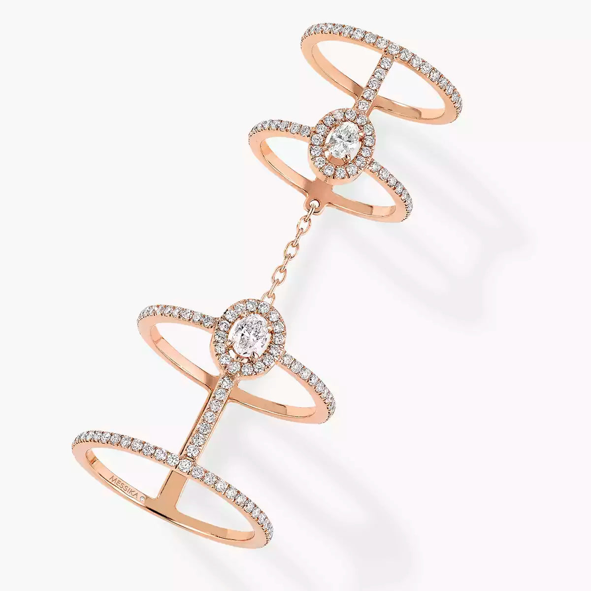 Tia Dangling Layering Chain Diamanté Ring
