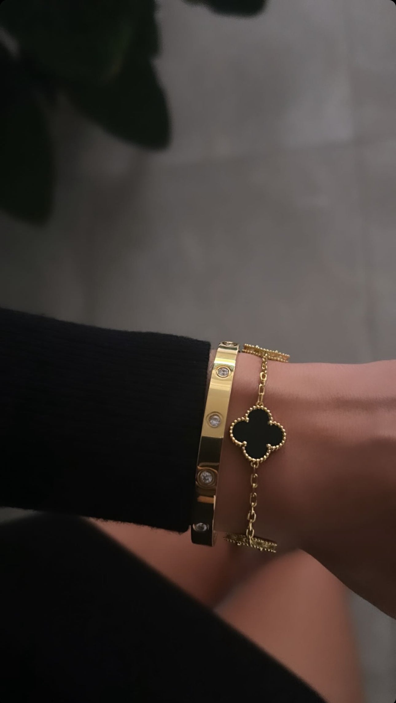 Black Lindsay Bracelet (gold & silver)