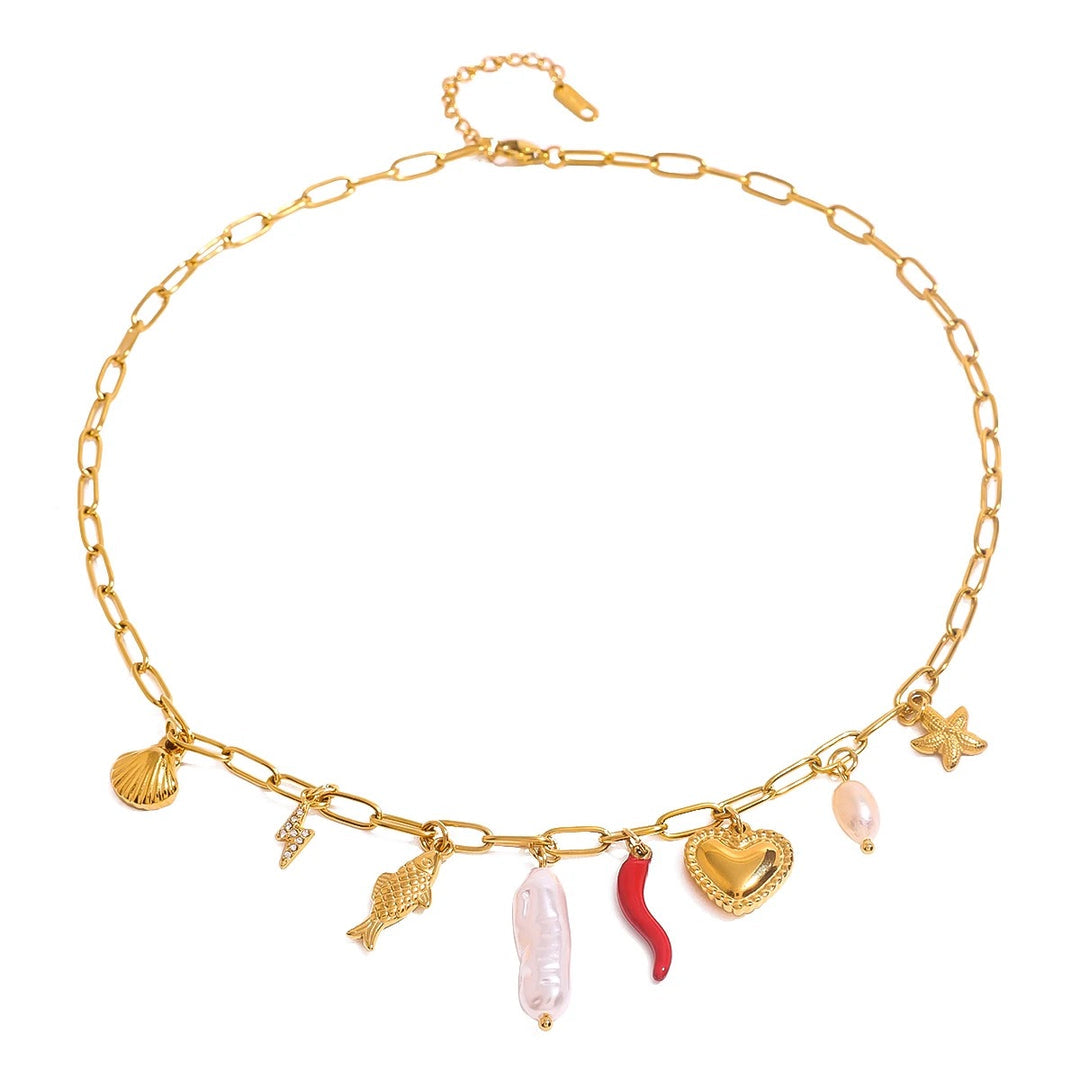 Ibiza Pearl Gold Necklace