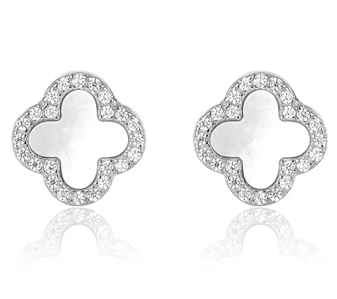 Mina Sterling Silver Diamanté Earrings