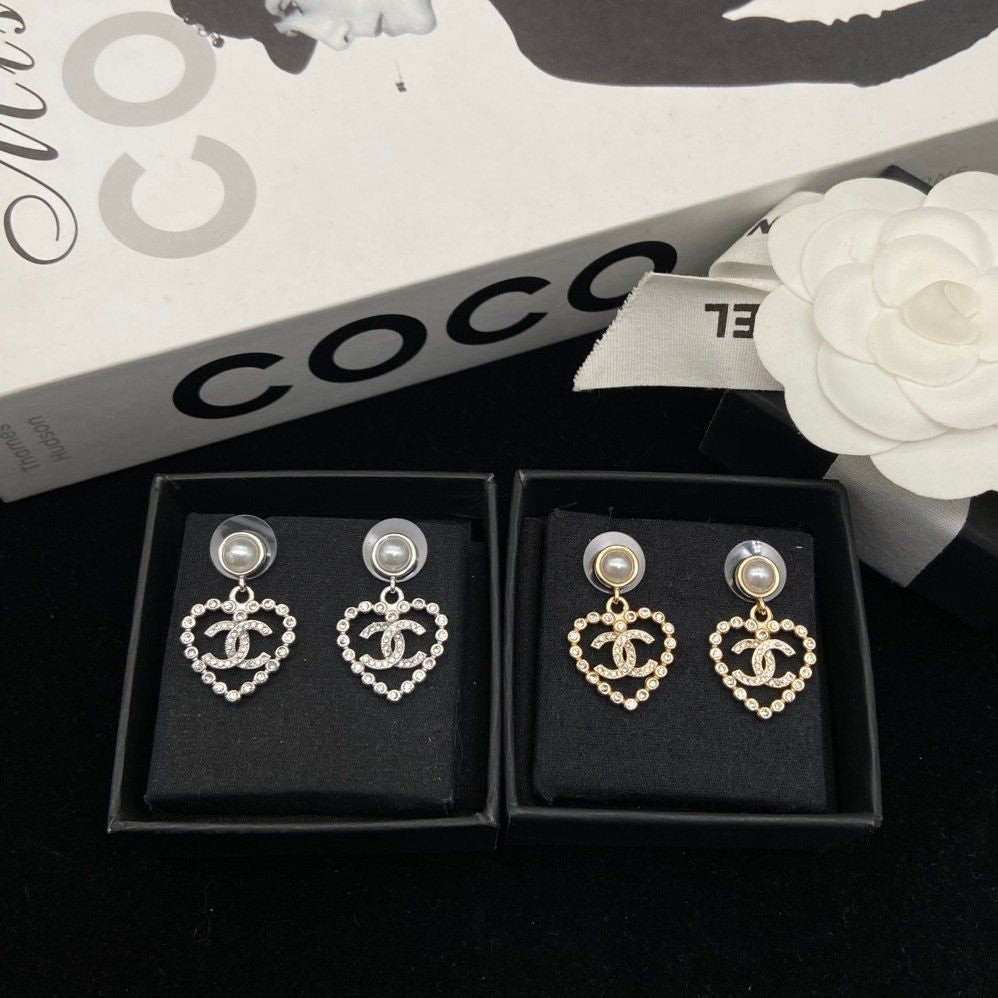 Chana Heart Earrings (in silver & gold)