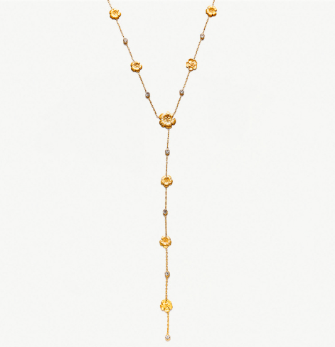 18K Gold Bloom Dangle Necklace