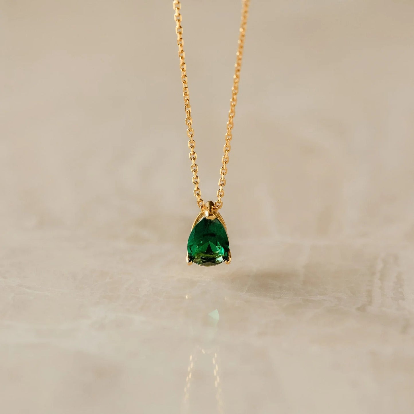 Teardrop Diamond Birthstone Necklace