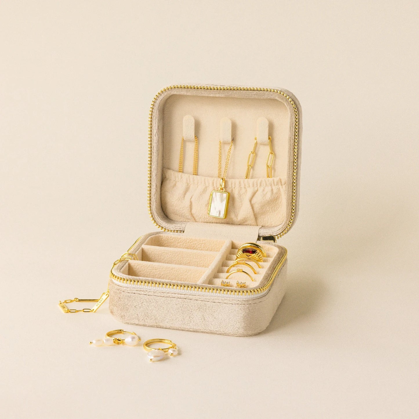 Personalised Velvet Travel Jewellery Box