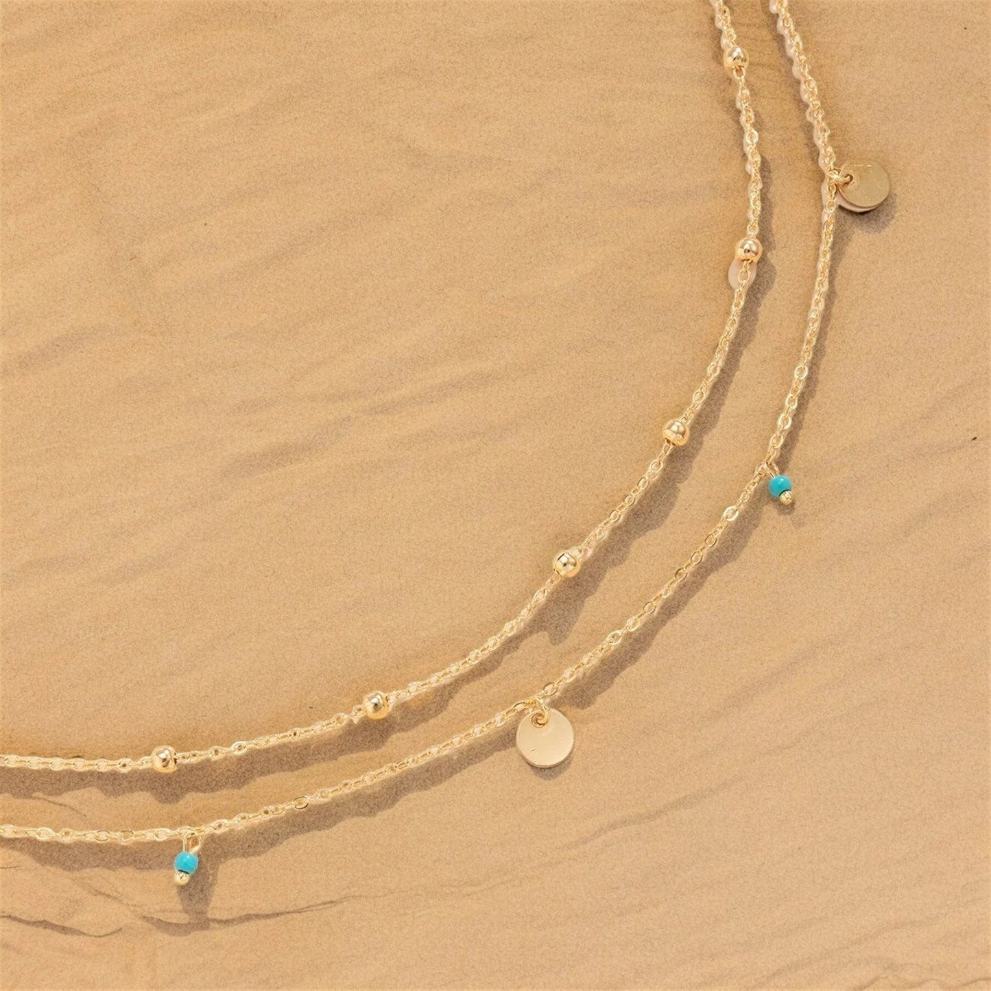 Double Layered Belly Chain Blue Gems