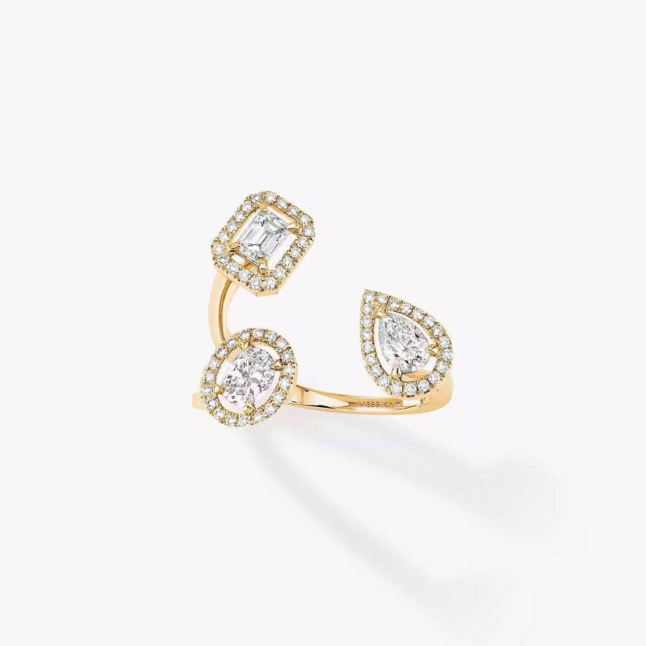 Mollyanne Triple Diamanté Ring (gold, white gold & rose gold)