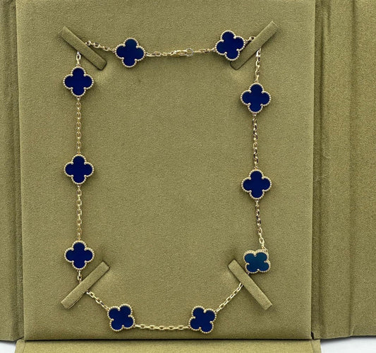 Multi Clover Royal Blue VC Necklace