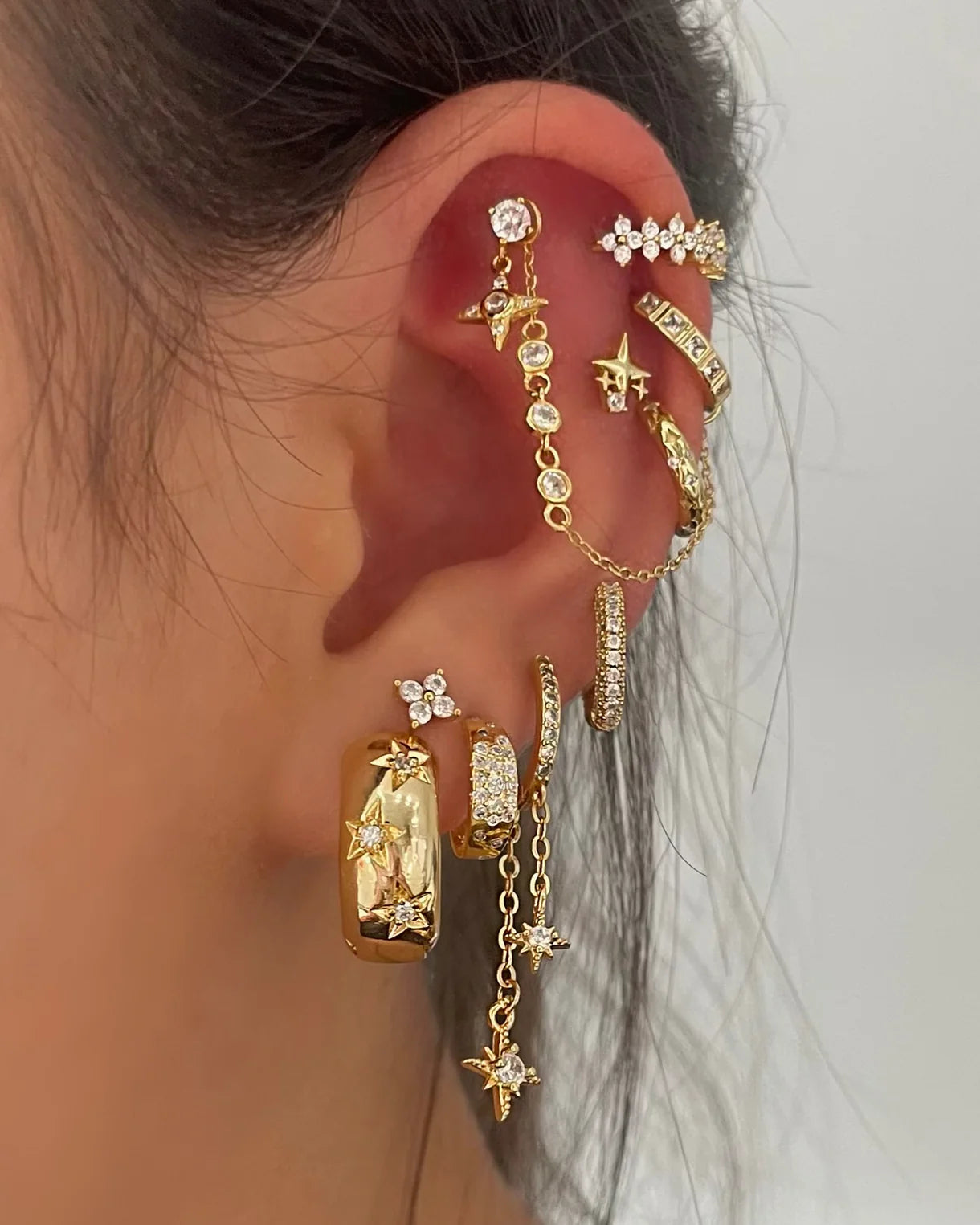Layered Stars Earrings (in gold & silver)