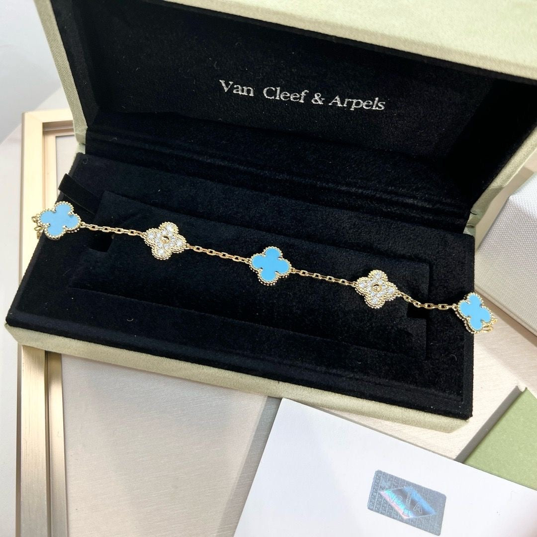 Ocean Blue Lindsay Bracelet (diamanté & plain)