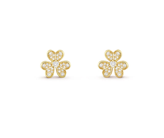Lindsay Floral Diamanté Earrings (in gold & silver)