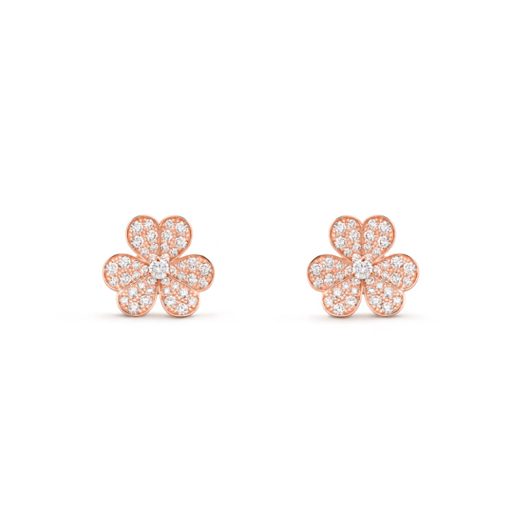 Lindsay Floral Diamanté Earrings (in rose gold & silver)