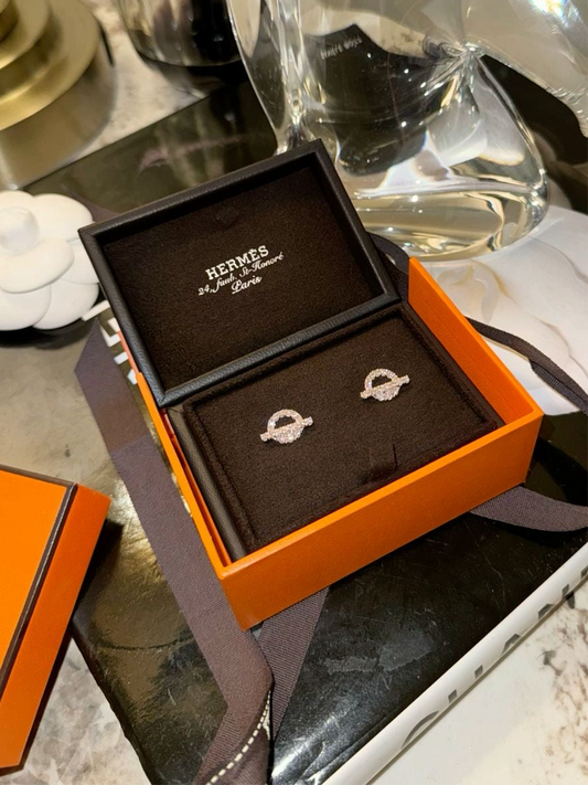 Classy Hemes Mini Diamanté Earrings