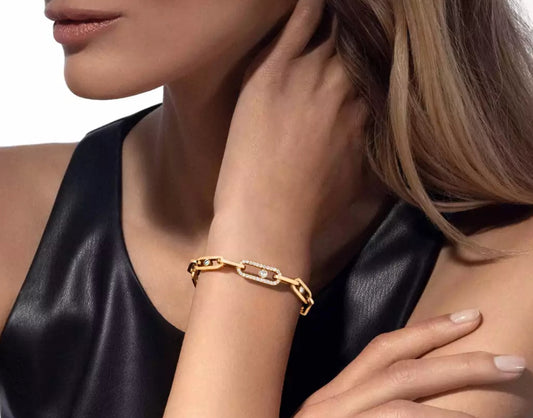Molly Diamanté Chain Bracelet (in gold & silver)