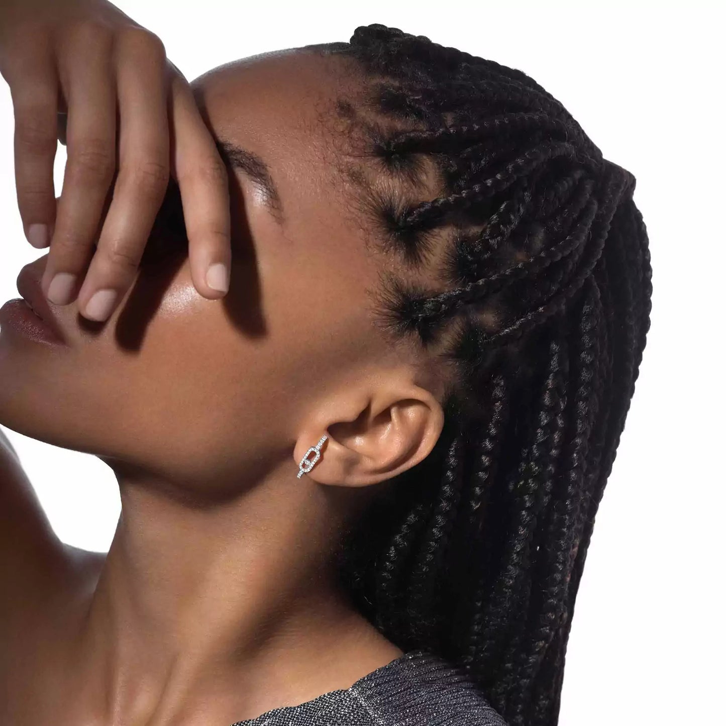 Mollyanne Single Diamanté Earring (in gold & silver & rose gold)