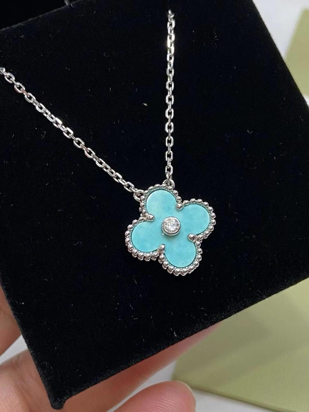 Lolla Baby Blue Necklace (in silver & gold)
