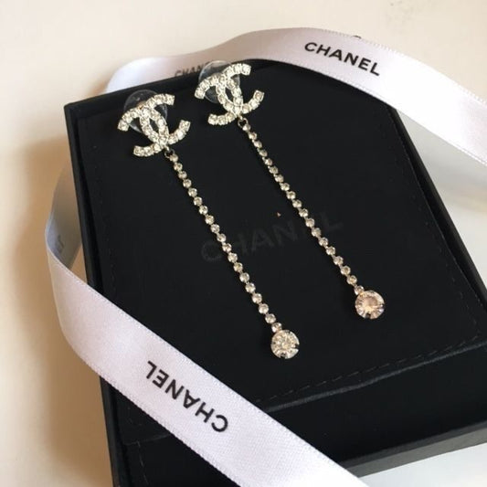 Chana Silver Diamanté Drop Earrings