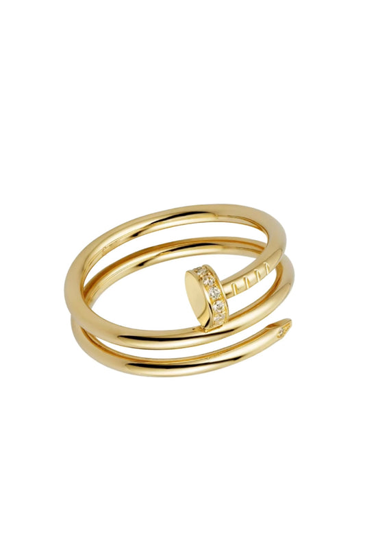 Alana Nail Triple Diamanté Ring (in gold & silver)