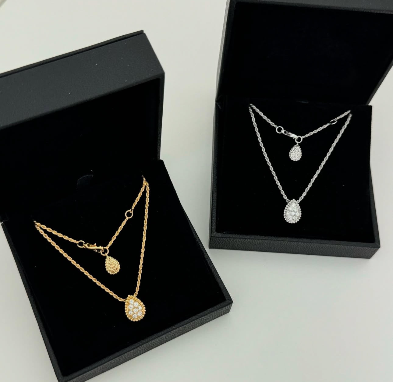 Aerial Teardrop Classy Diamanté Necklace