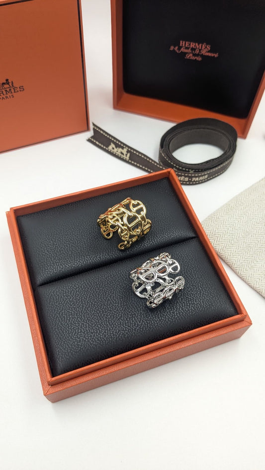 Classy Multi Layering Ring (silver & gold)