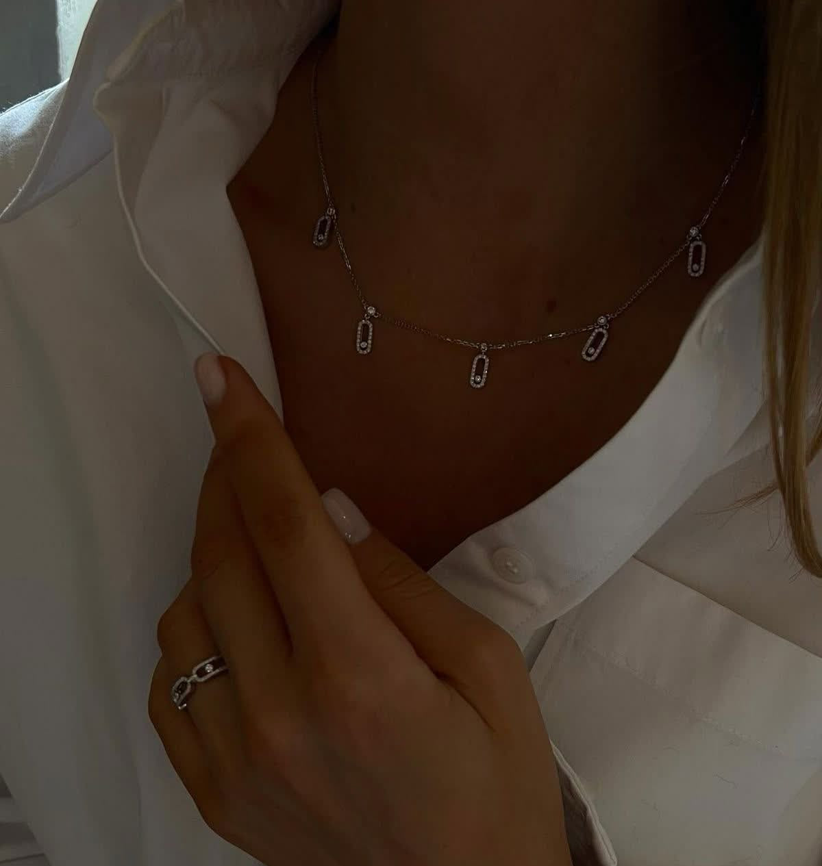 Molly Diamanté White Gold Necklace