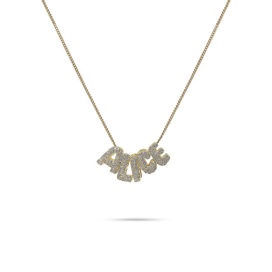 Icy Bubble Name Necklace (in gold & silver)