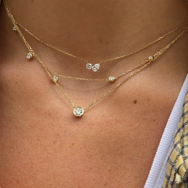 18K Gold Duo Diamond Necklace