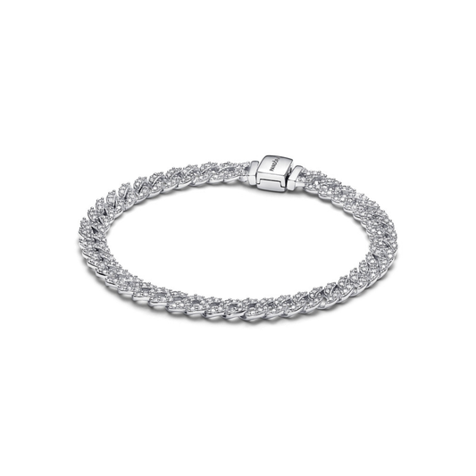 Silver Ayra Timeless Pavé Chain Bracelet